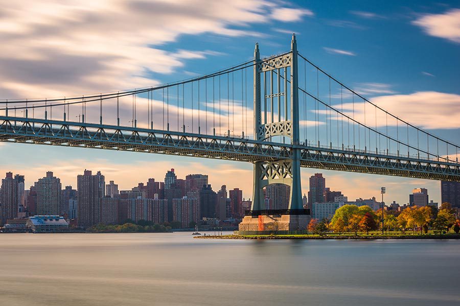Astoria, NY Insurance - Robert F. Kennedy Bridge in New York City on a Clear Fall Day